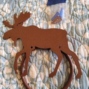 Brown Moose Towel Ring